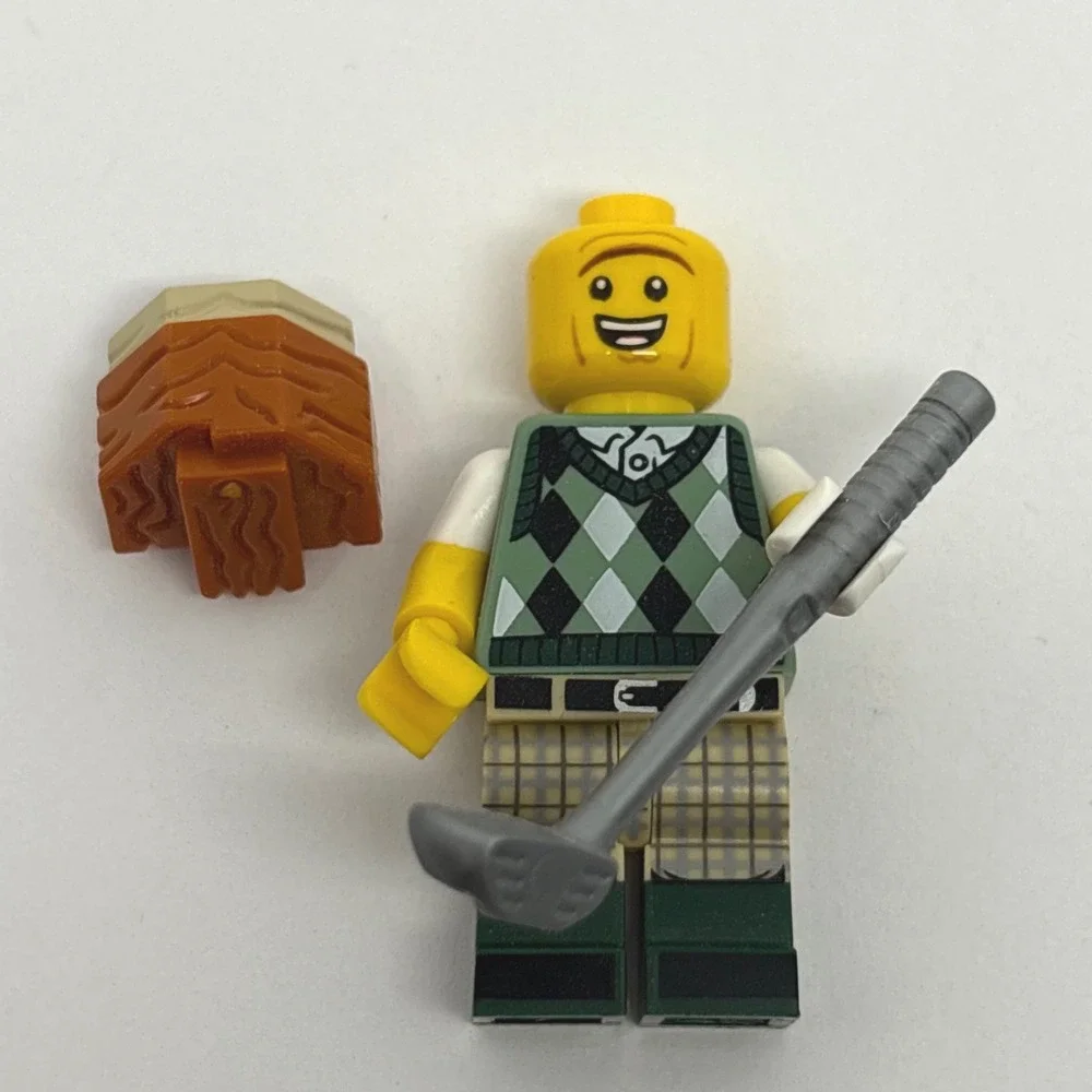 LEGO Movie 2 Gone Golfin Minifigure Golfer President Business Green Argyle 71023